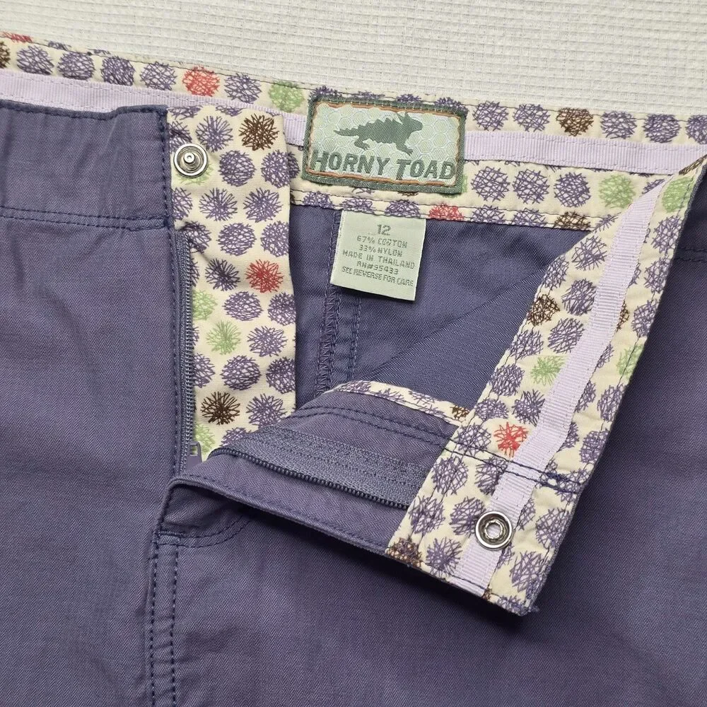 Horny Toad Cargo Skirt Women’s Size 12 Purple Pockets Athleisure Summer Travel